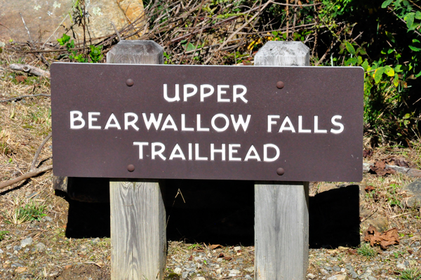 Upper Bearwallow Falls Trailhead sign